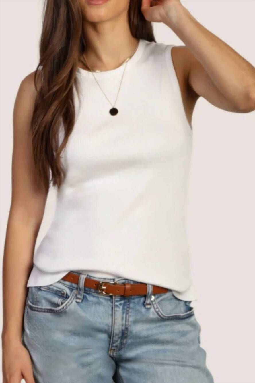 NEW DYLAN BY TRUE GRIT rowan rib tee in vintage white